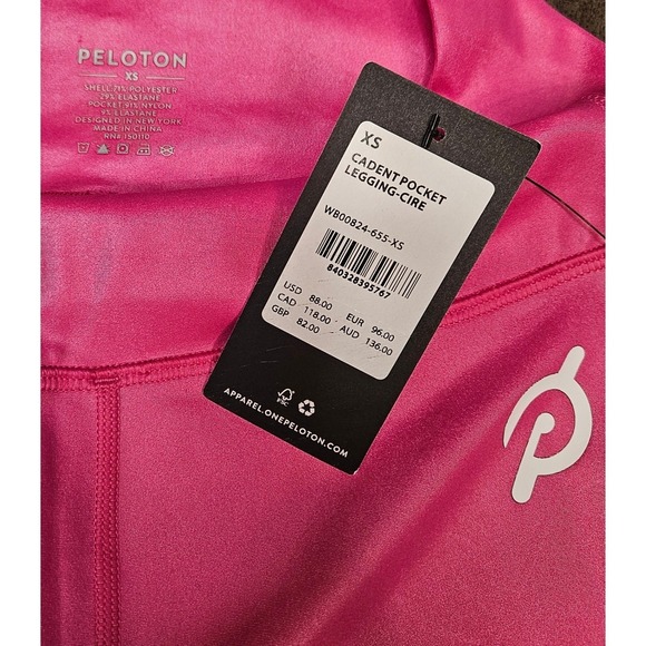 Peloton Cadent Pocket Leggings XS High Rise Pink Shimmer Yoga NWT - Picture 7 of 7